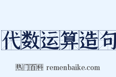 代数运算造句是什么意思的图片